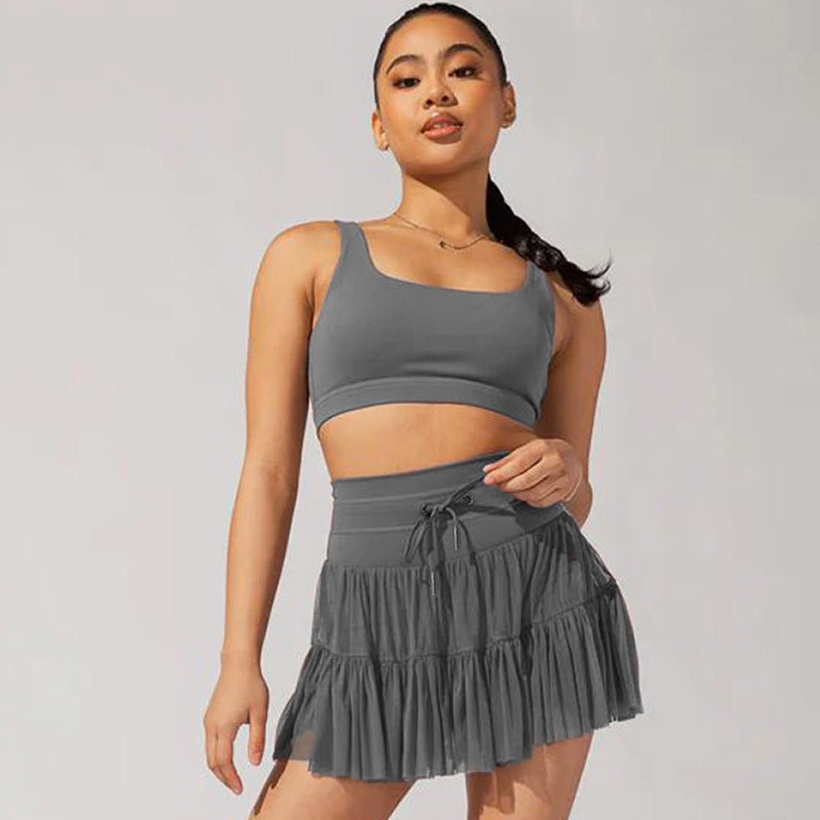 High Waist Pleated Sports Skirt - OMG! Rose