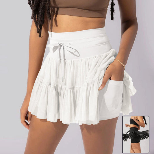 High Waist Pleated Sports Skirt - OMG! Rose