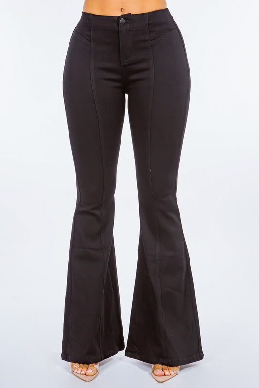 High Waist Pull On Flare Jeans - OMG! Rose