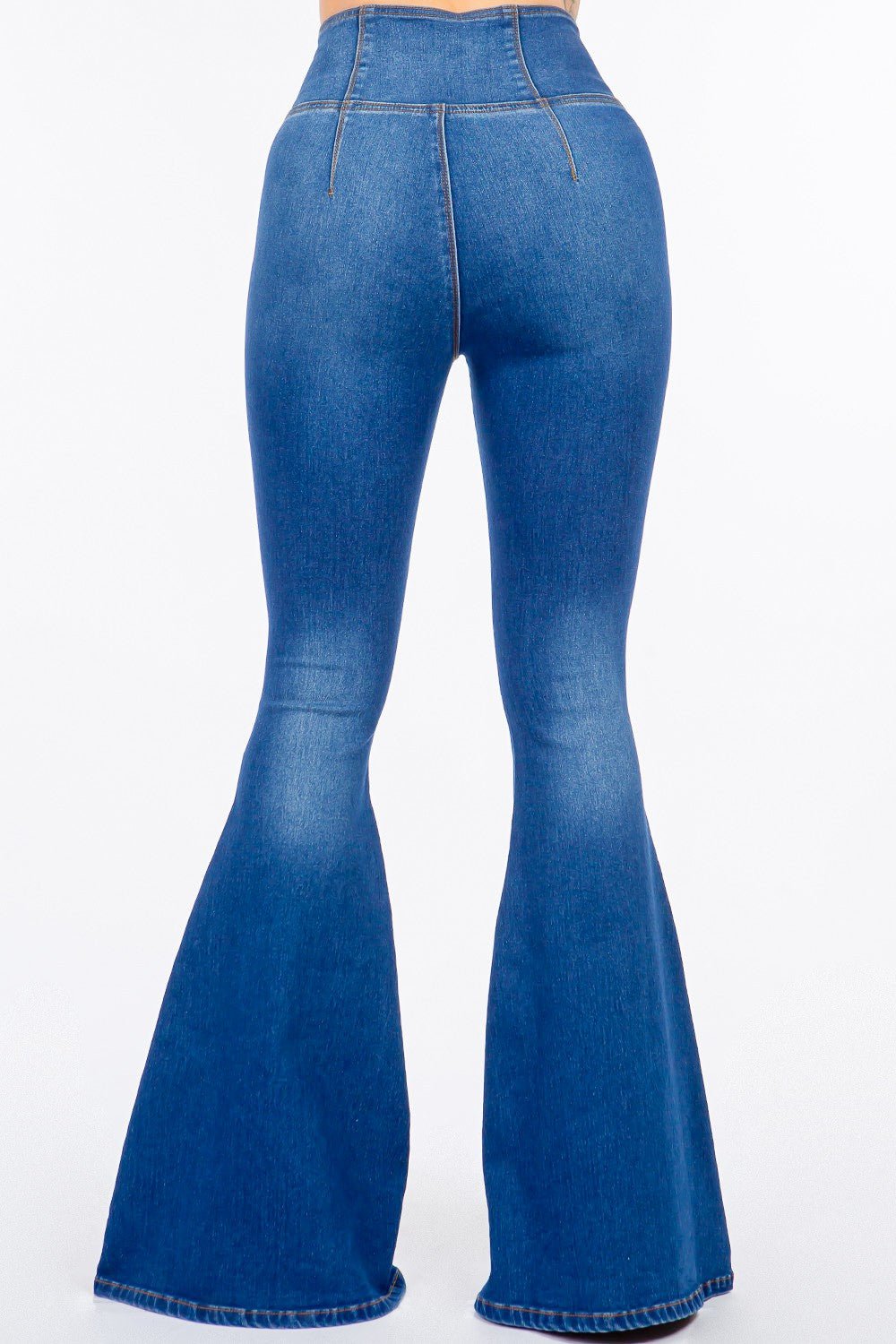 High Waist Pull On Flare Jeans - OMG! Rose