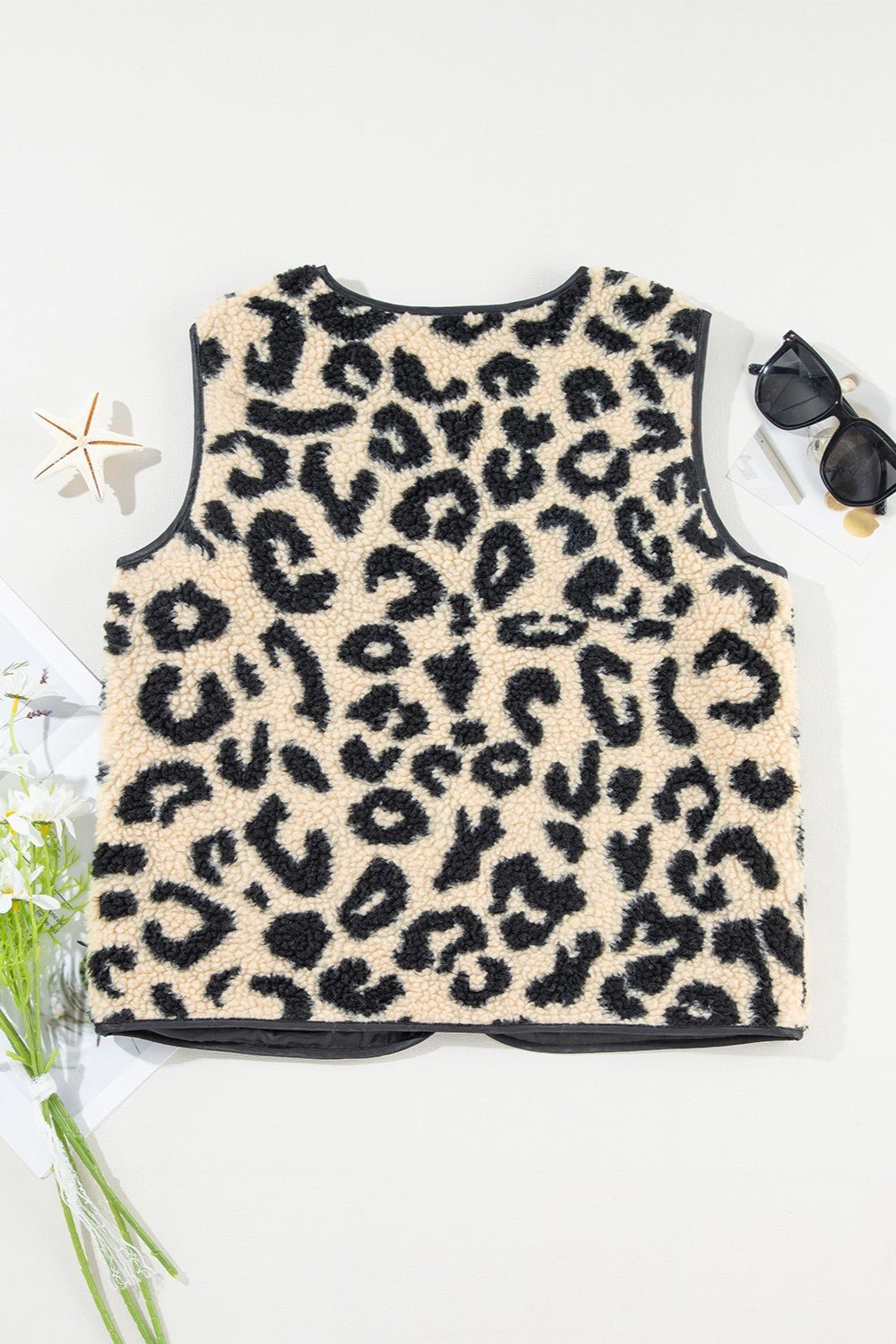 Leopard Button Up Vest Coat - OMG! Rose