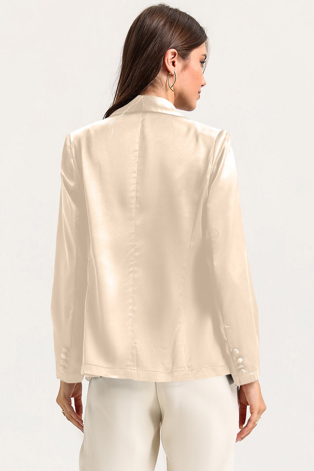 Long Sleeve Shawl Collar Blazer - OMG! Rose