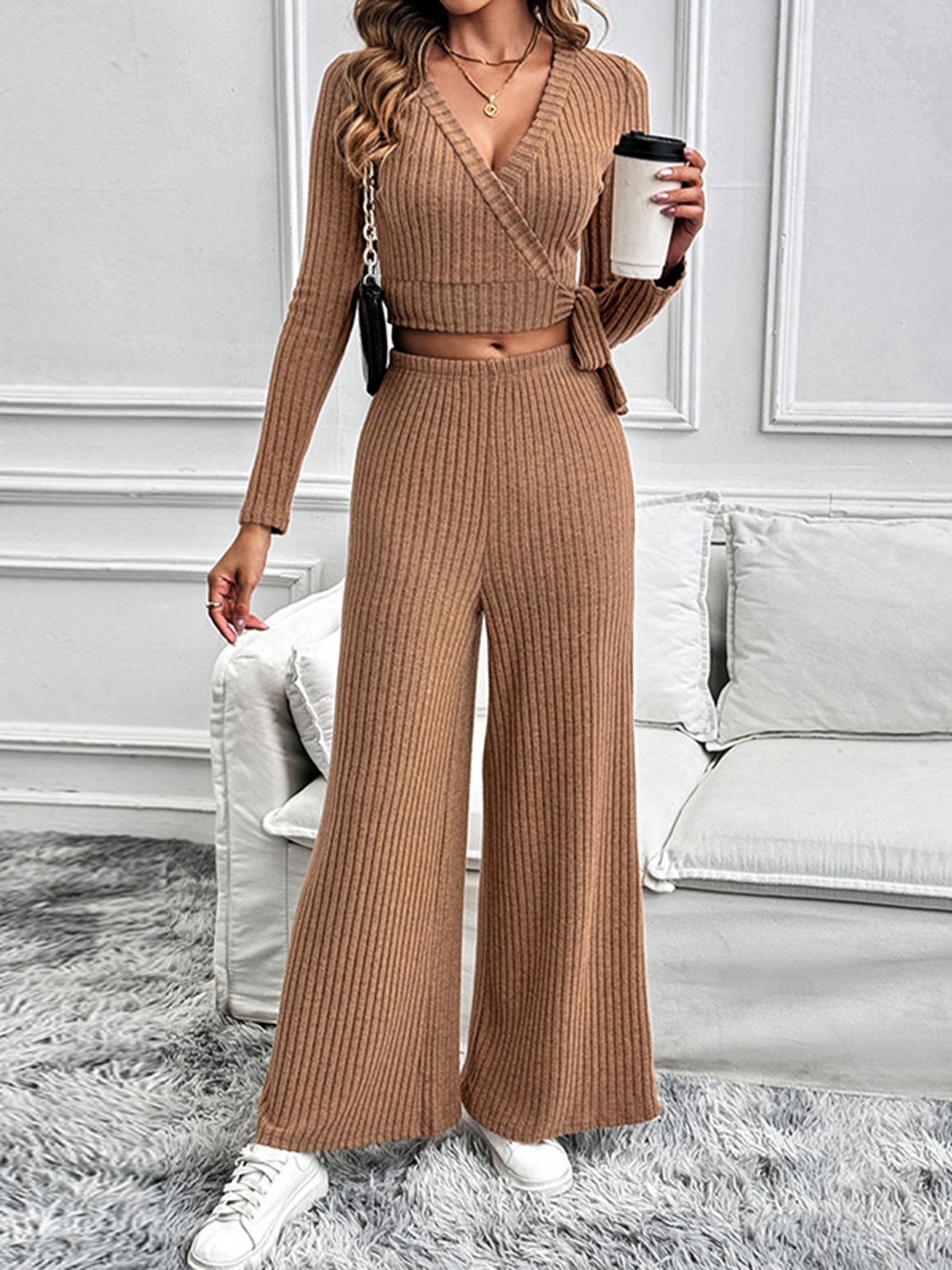 Long Sleeve Top and Pants Set - OMG! Rose