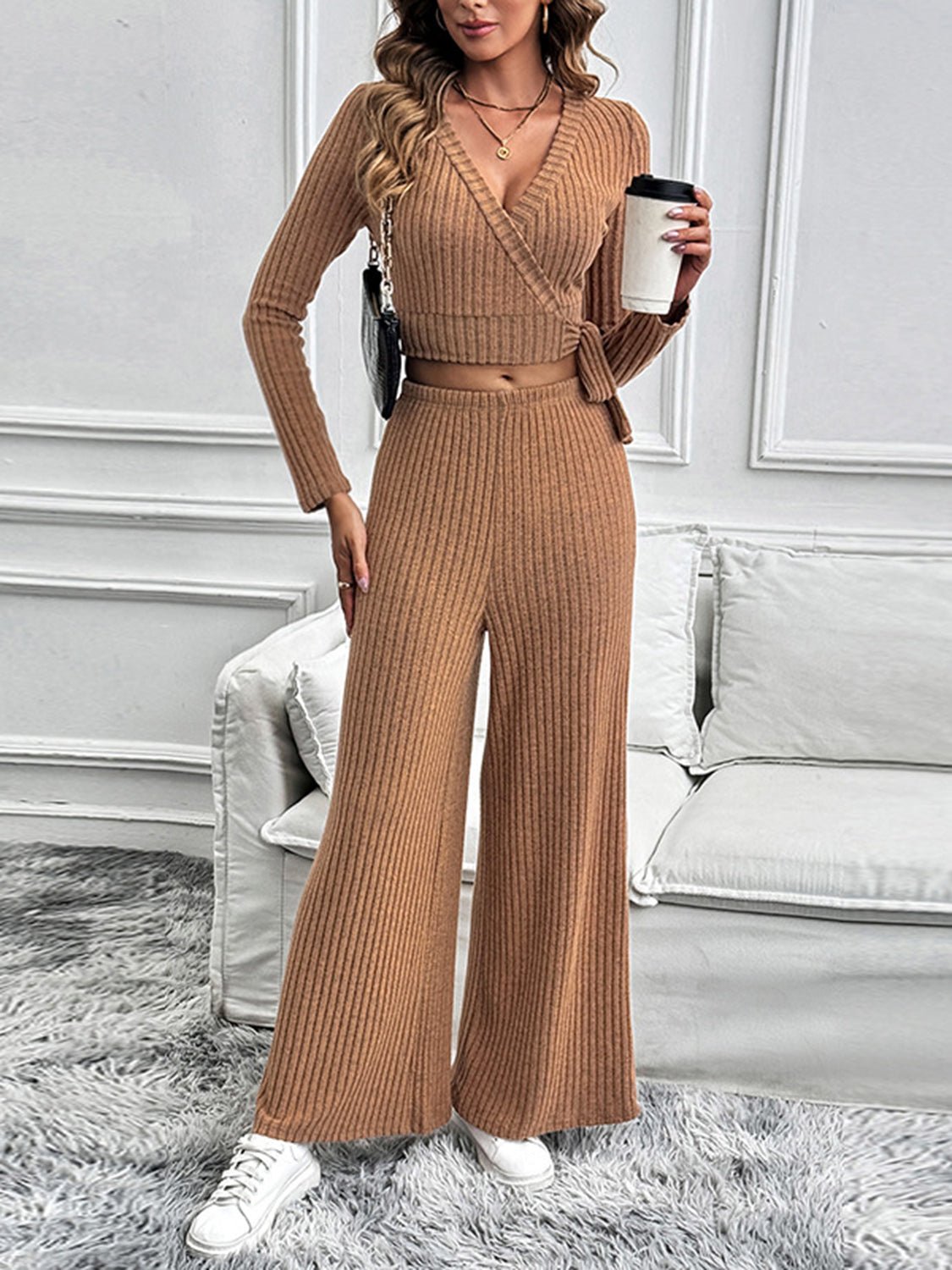 Long Sleeve Top and Pants Set - OMG! Rose