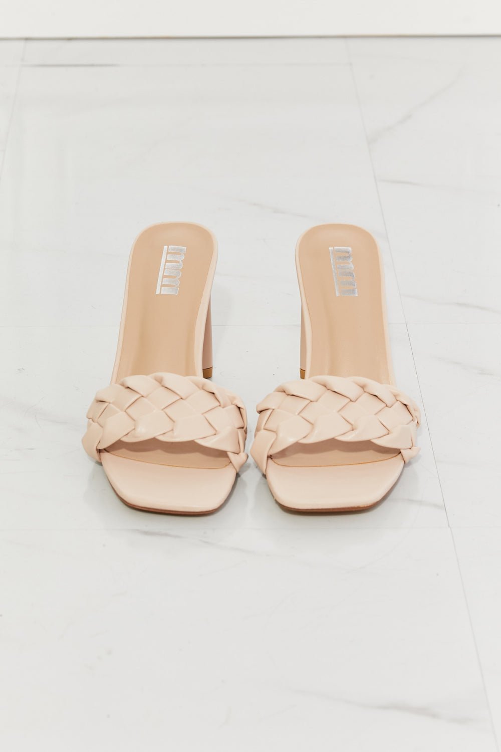 MMShoes Top of the World Braided Block Heel Sandals in Beige - OMG! Rose