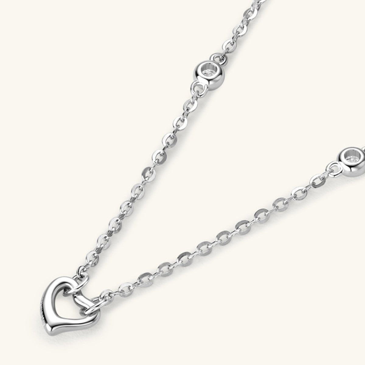 Moissanite 925 Sterling Silver Heart Necklace - OMG! Rose