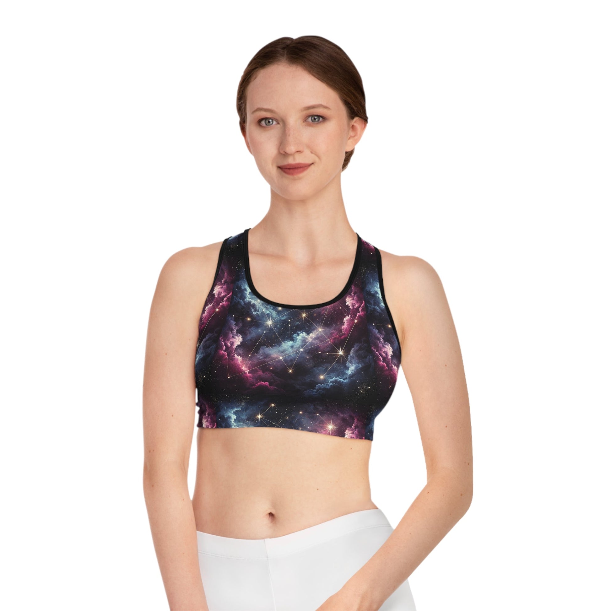 Nebula Drifter Sports Bra - Stylish Activewear for Fitness Enthusiasts - OMG! Rose