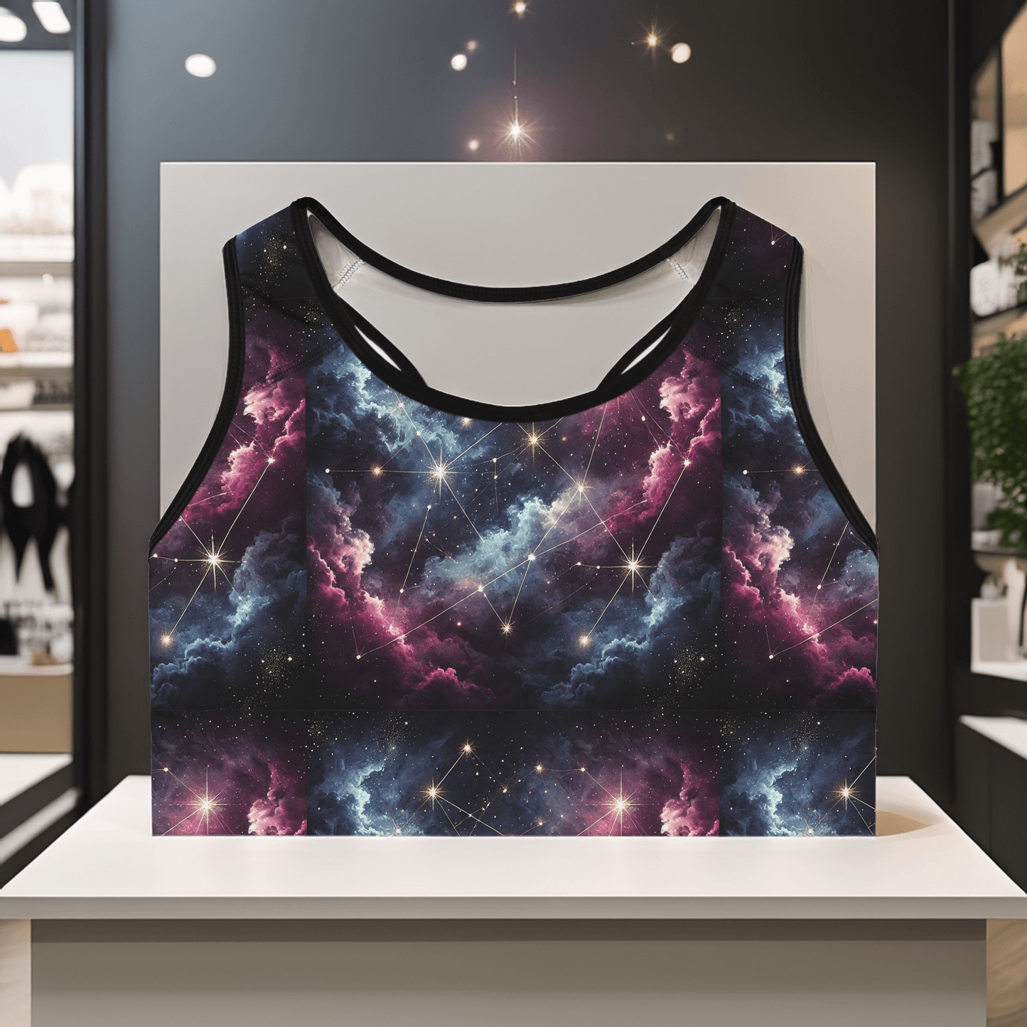 Nebula Drifter Sports Bra - Stylish Activewear for Fitness Enthusiasts - OMG! Rose