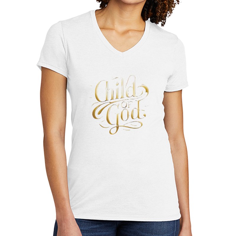OMG! Rose Child of God Women's Tri - Blend V - Neck T - Shirt - OMG! Rose