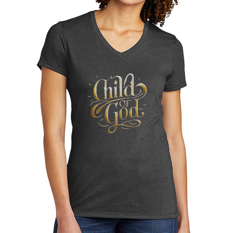 OMG! Rose Child of God Women's Tri - Blend V - Neck T - Shirt - OMG! Rose