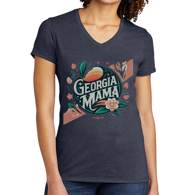 OMG! Rose Georgia Mama Tri-Blend V-Neck T-Shirt - OMG! Rose