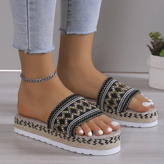 Open Toe Platform Sandals - OMG! Rose