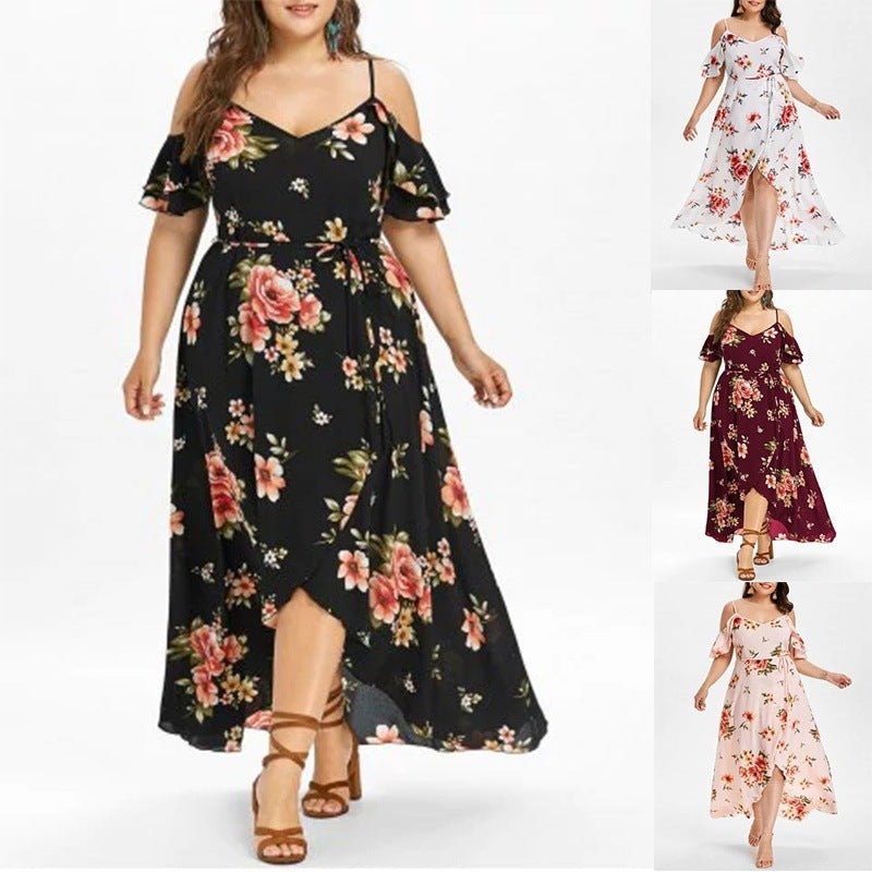 Plus Size Bohemian Ruffled Dress - OMG! Rose