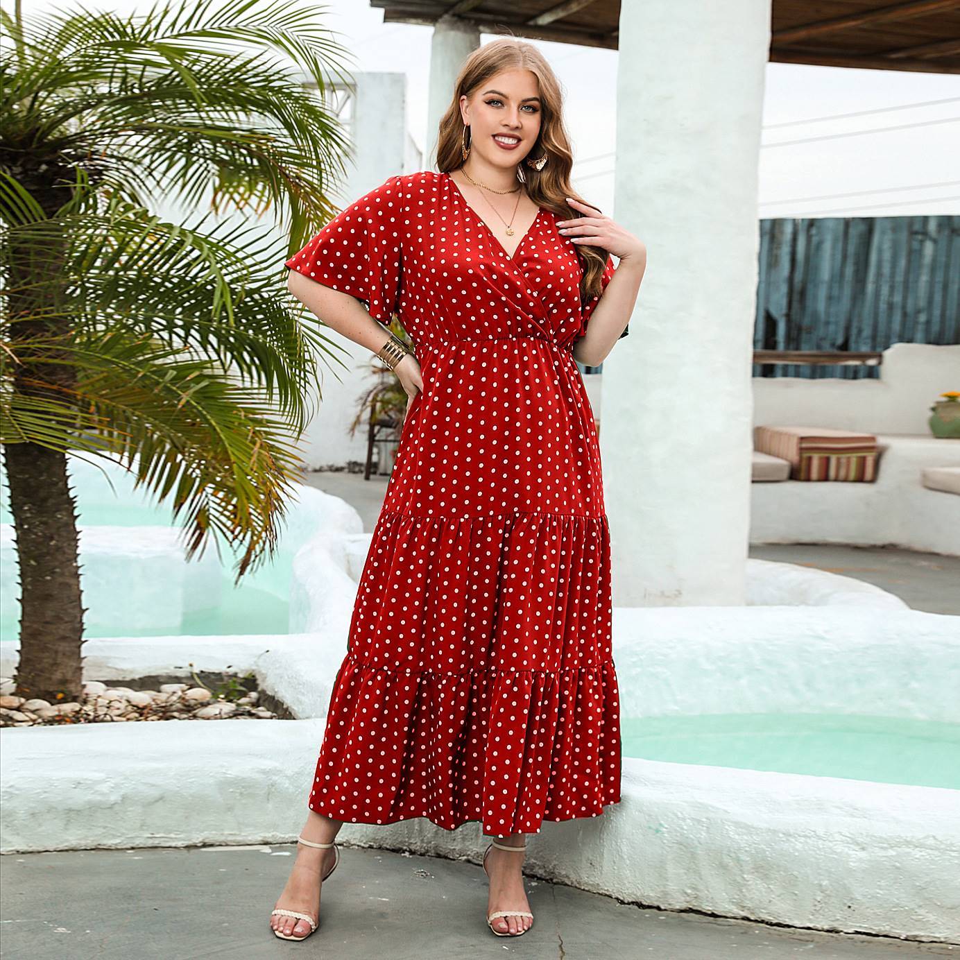 Plus Size Classic Polka Dot Dress - OMG! Rose