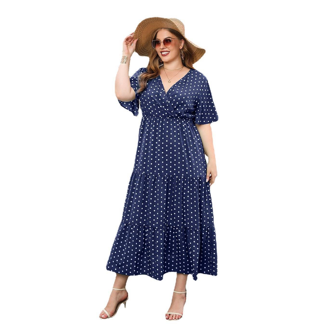 Plus Size Classic Polka Dot Dress - OMG! Rose