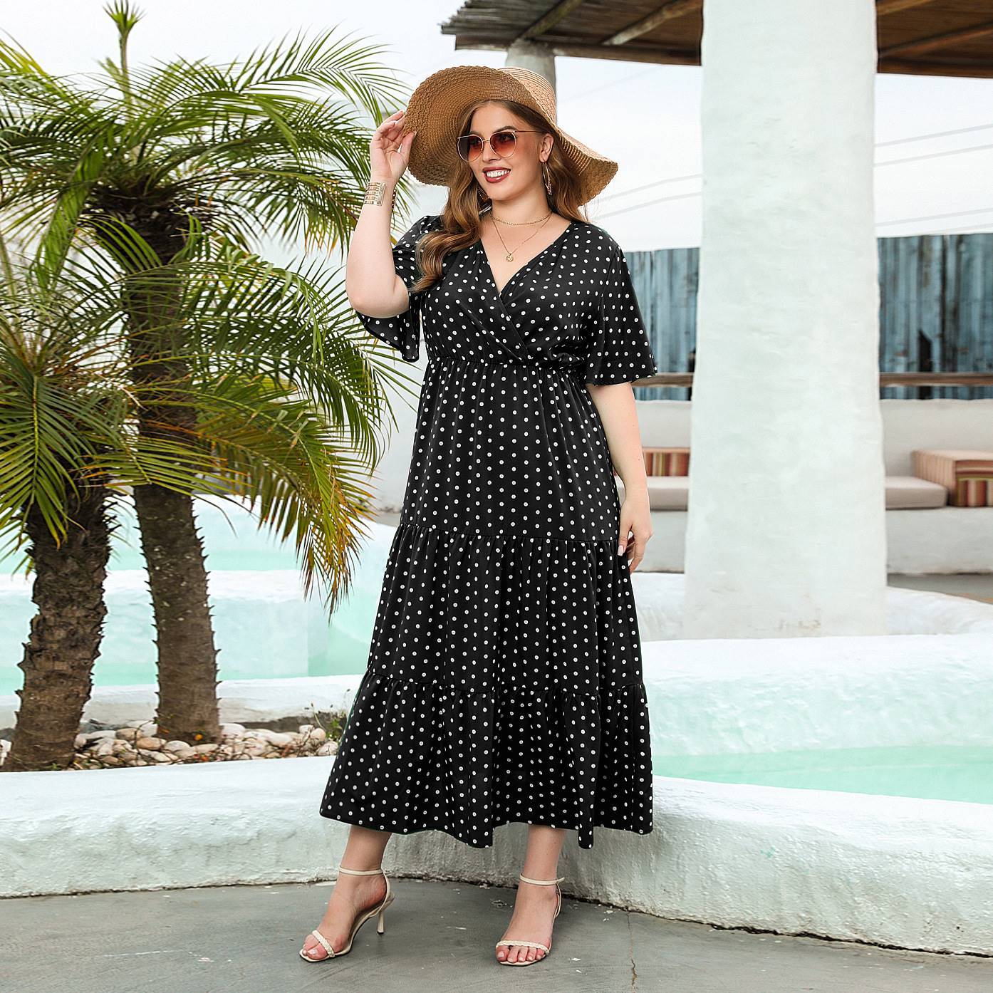 Plus Size Classic Polka Dot Dress - OMG! Rose