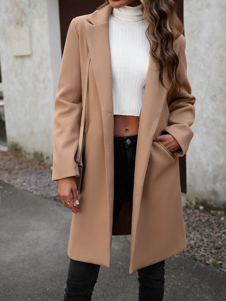 Pocketed Long Sleeve Jacket - OMG! Rose