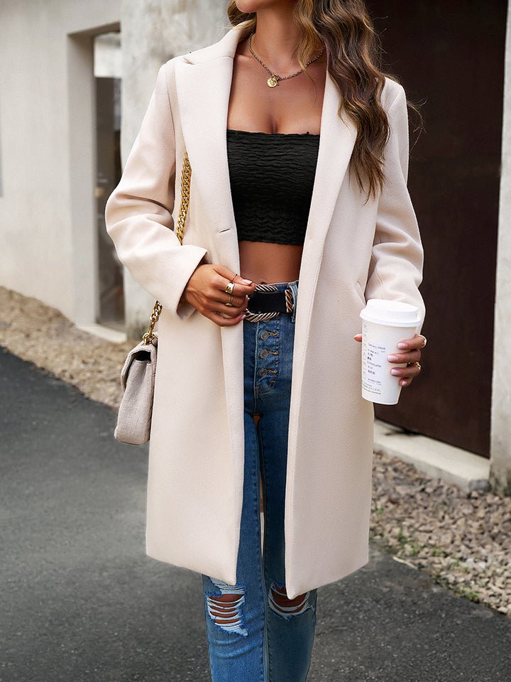 Pocketed Long Sleeve Jacket - OMG! Rose