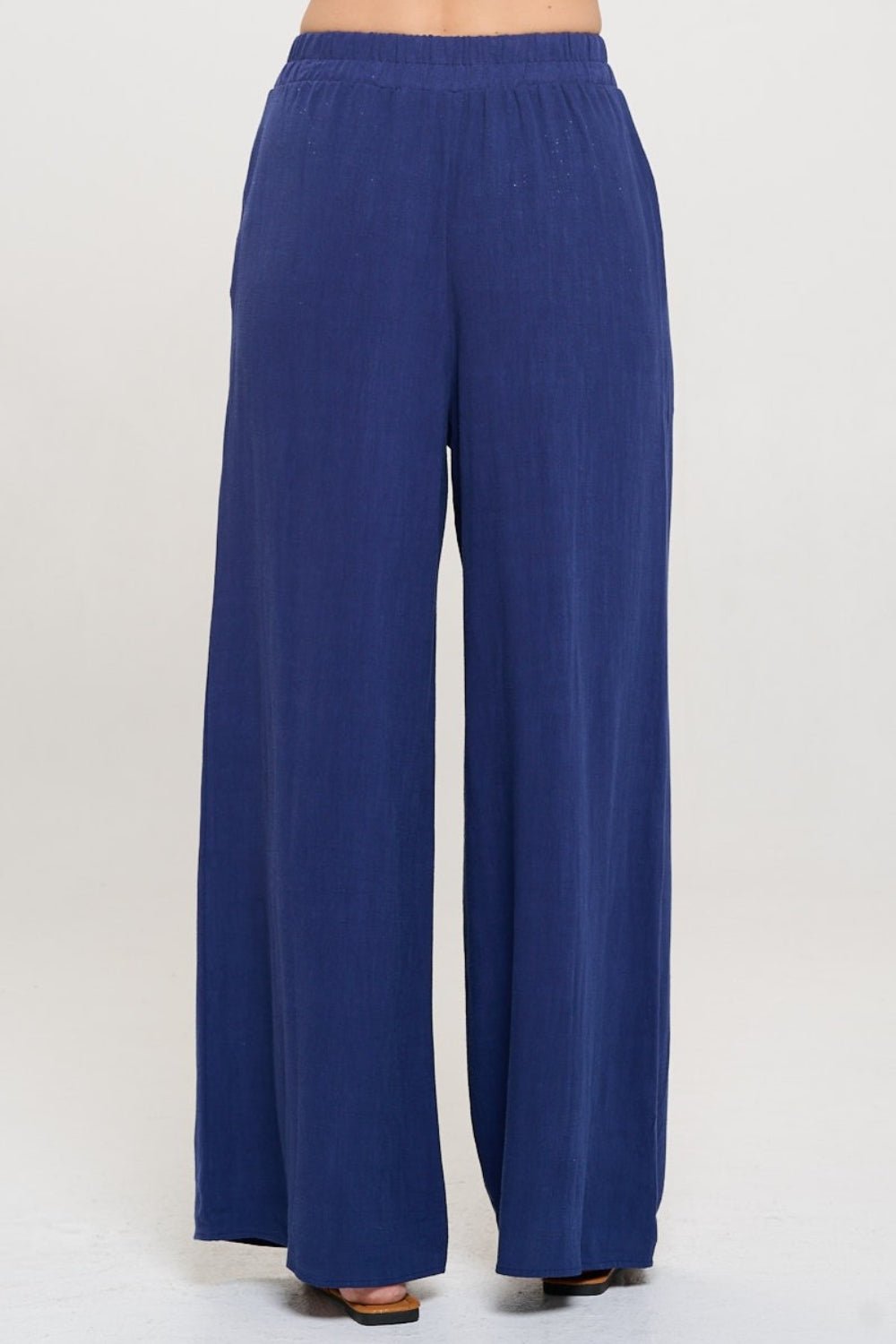 RENEE C Linen Wide Leg Pants with Pockets - OMG! Rose