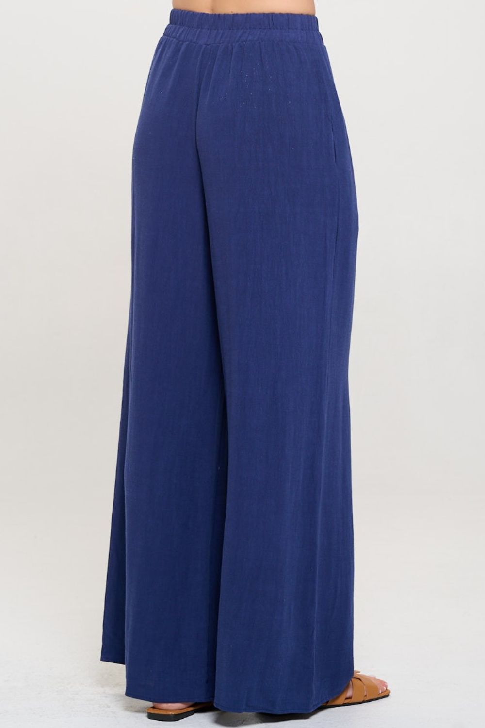 RENEE C Linen Wide Leg Pants with Pockets - OMG! Rose