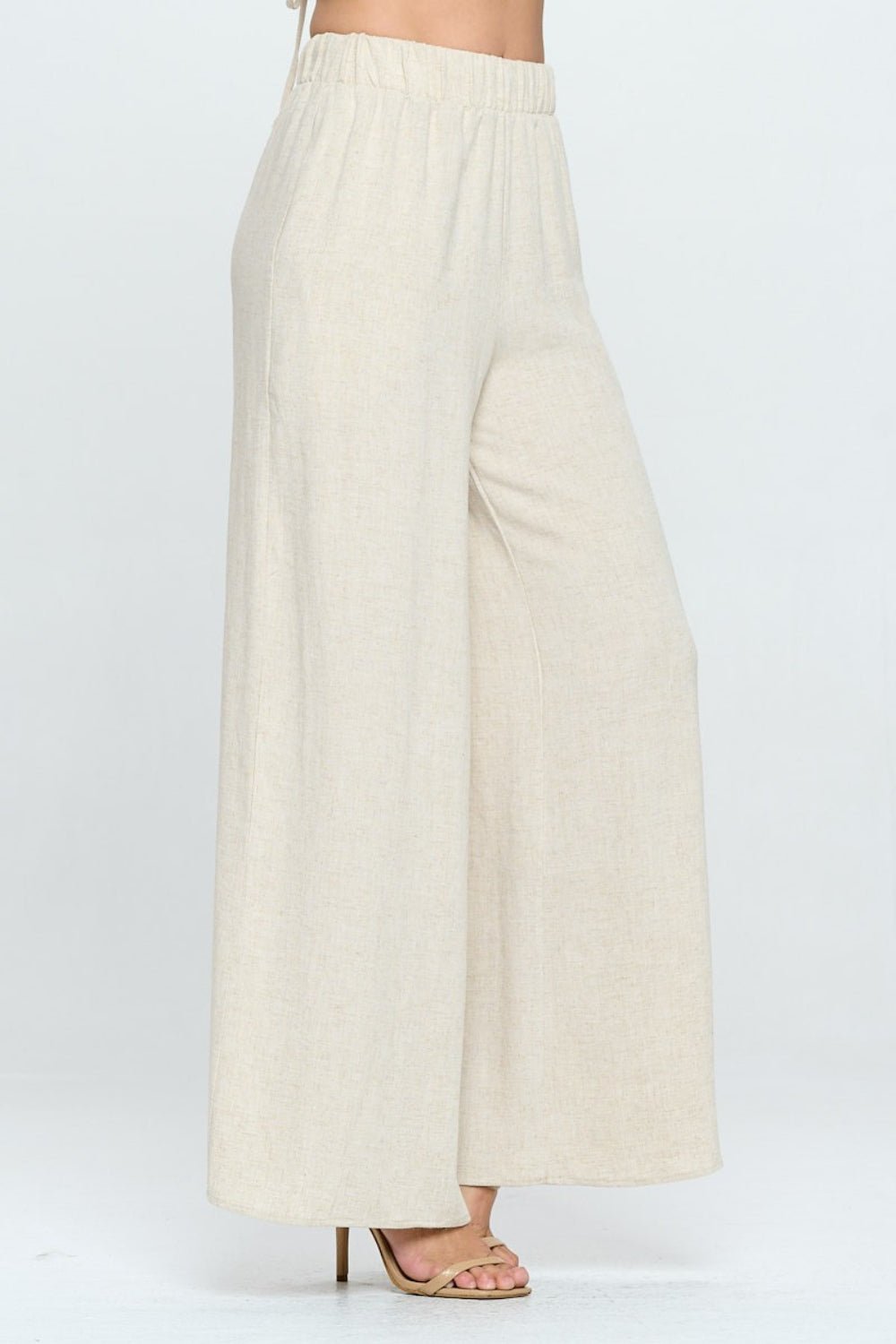 RENEE C Linen Wide Leg Pants with Pockets - OMG! Rose