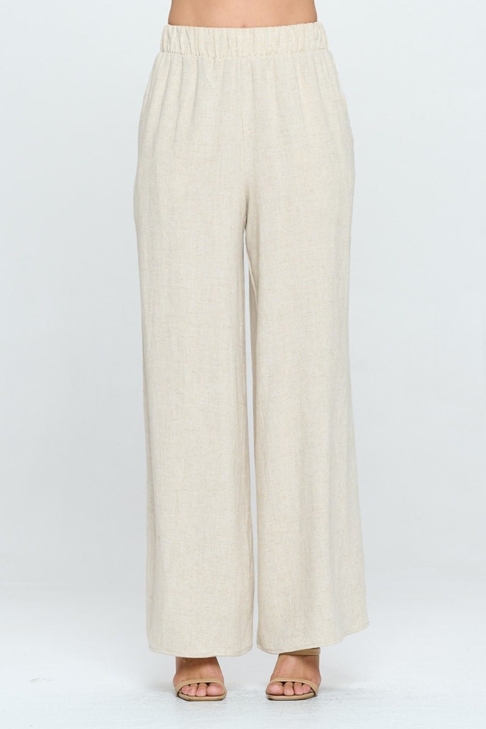 RENEE C Linen Wide Leg Pants with Pockets - OMG! Rose