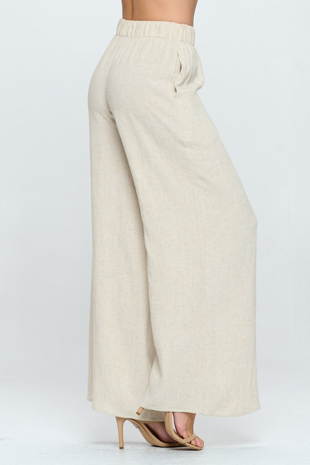 RENEE C Linen Wide Leg Pants with Pockets - OMG! Rose