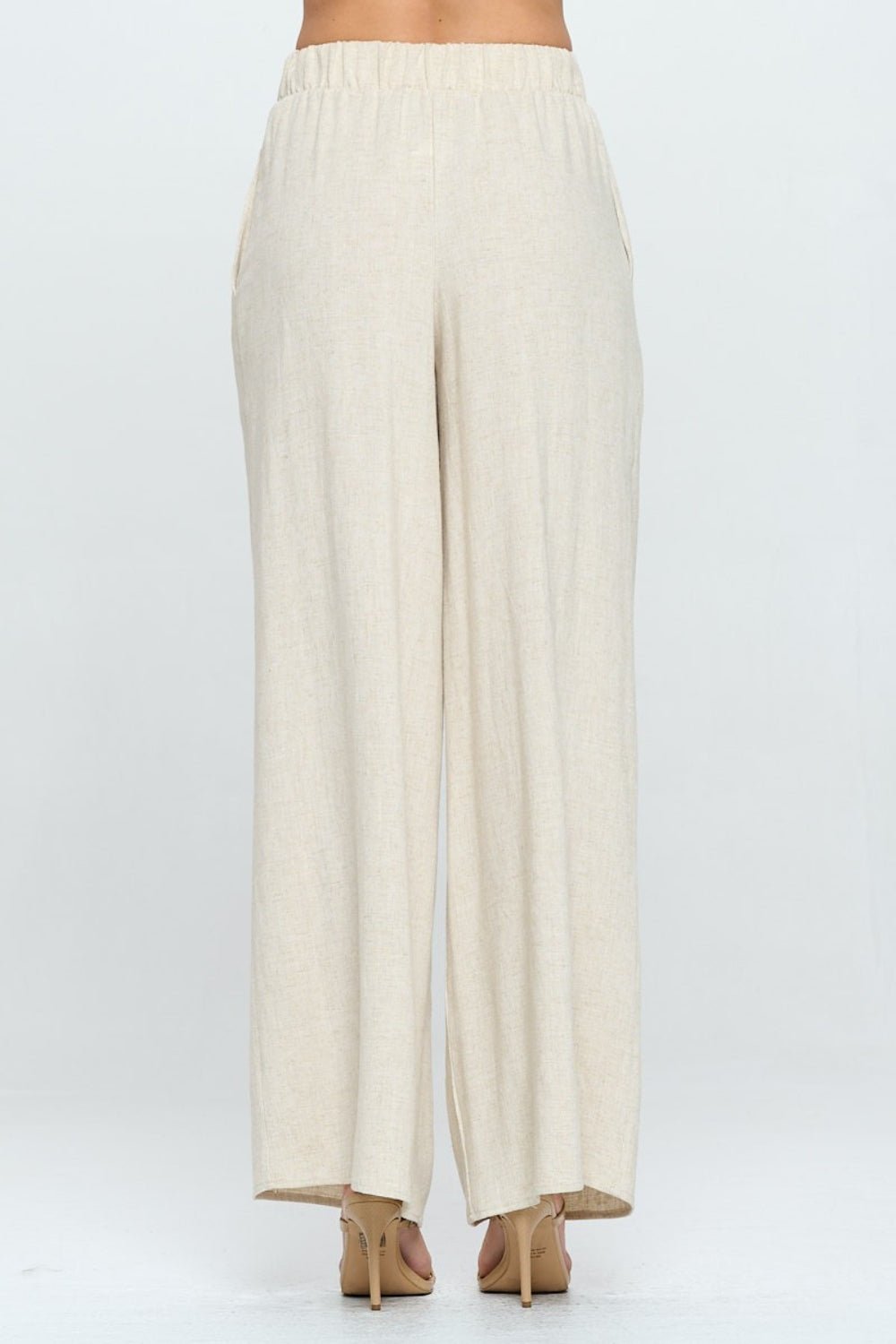 RENEE C Linen Wide Leg Pants with Pockets - OMG! Rose