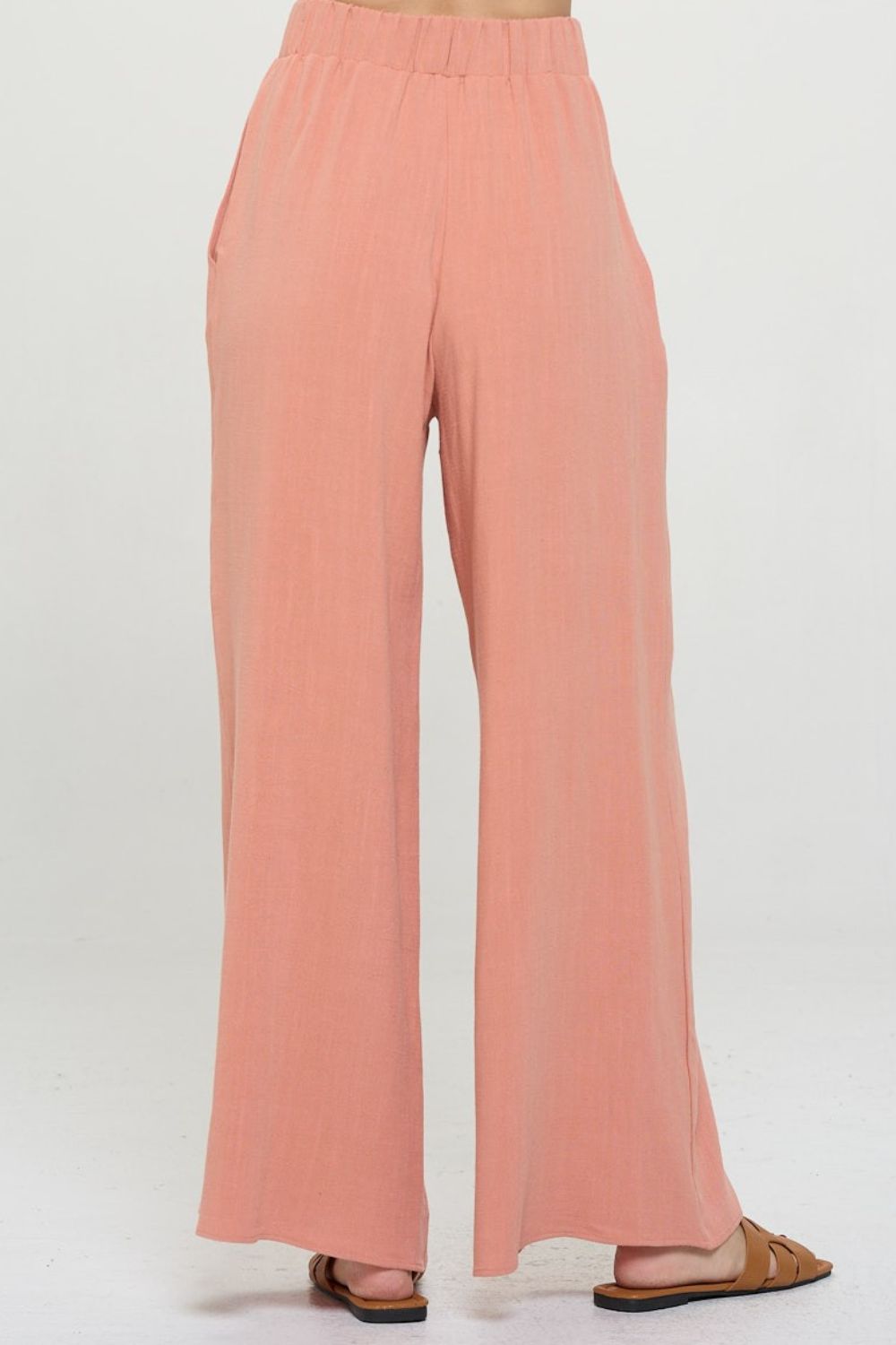 RENEE C Linen Wide Leg Pants with Pockets - OMG! Rose