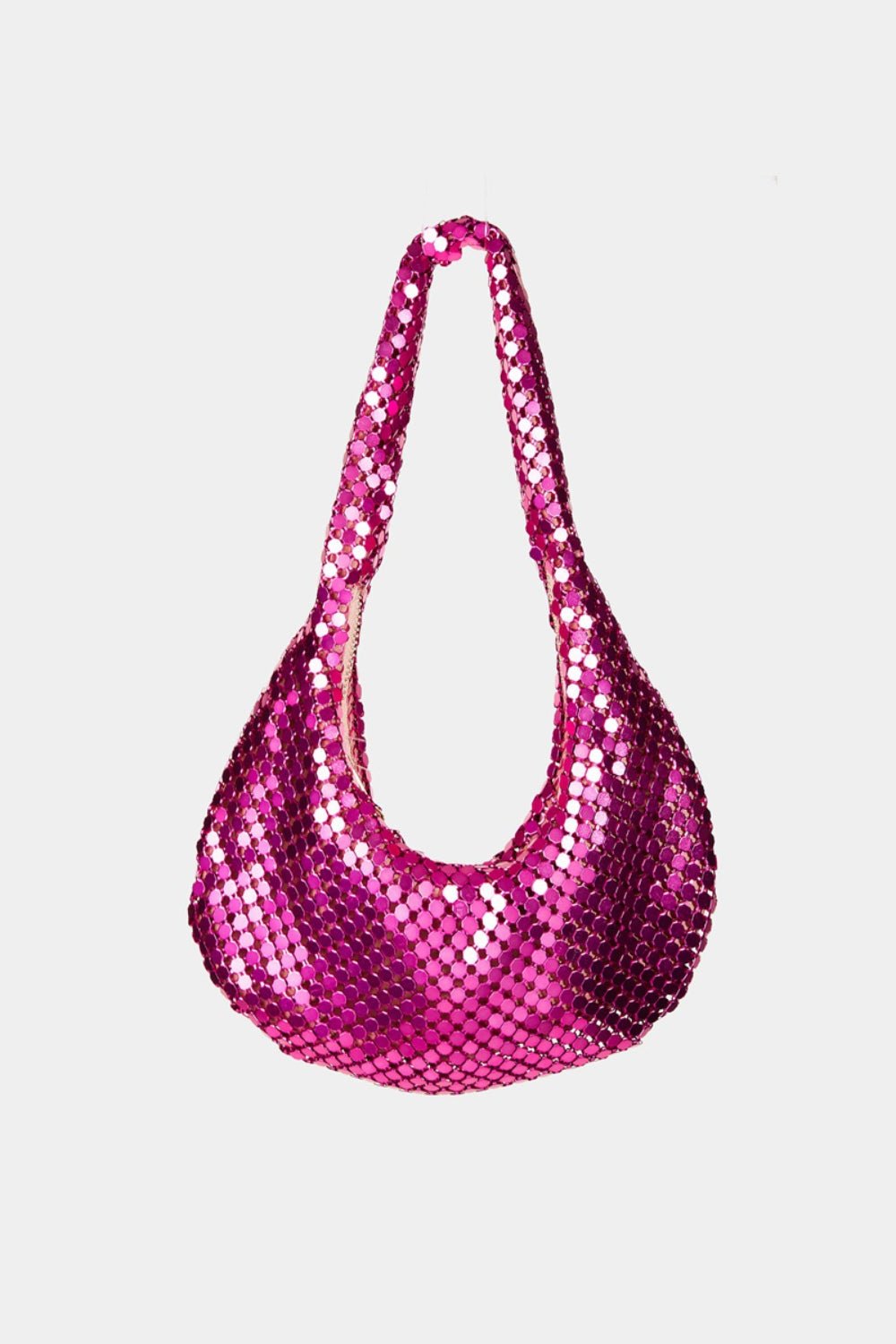 Sequin Disc Handbag - OMG! Rose