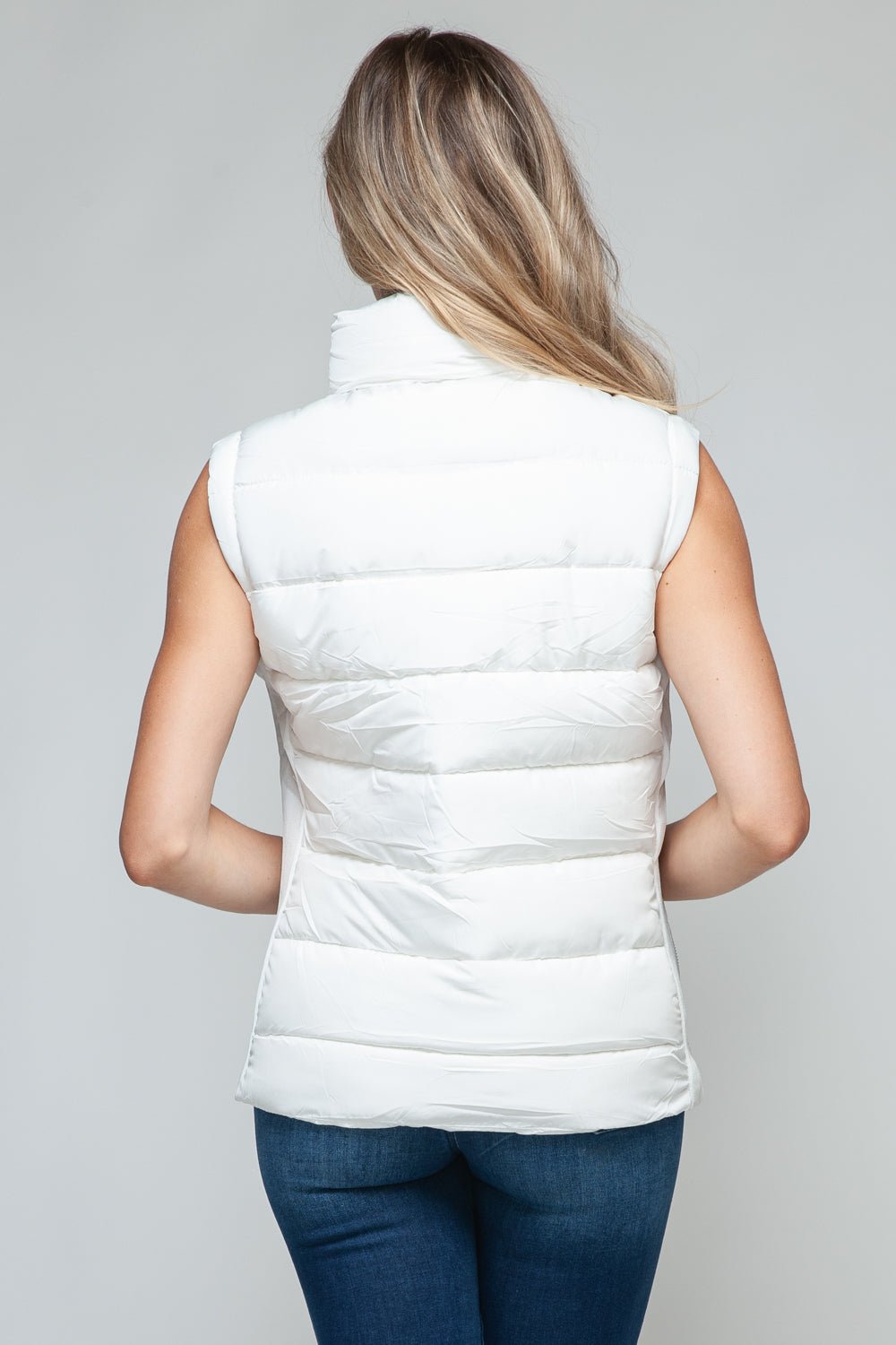 Snobbish Zip Up Turtleneck Vest with Pockets - OMG! Rose