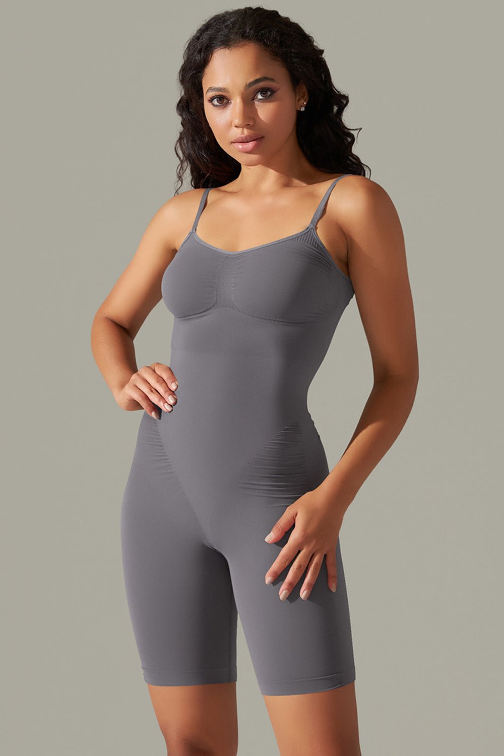 Spaghetti Strap Active Romper - OMG! Rose