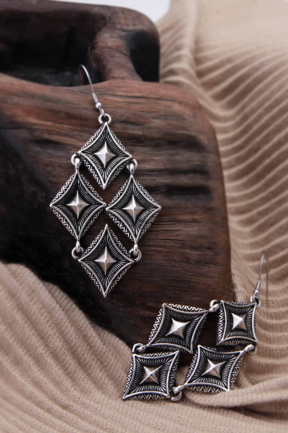 Stainless Steel Geometric Dangle Earrings - OMG! Rose