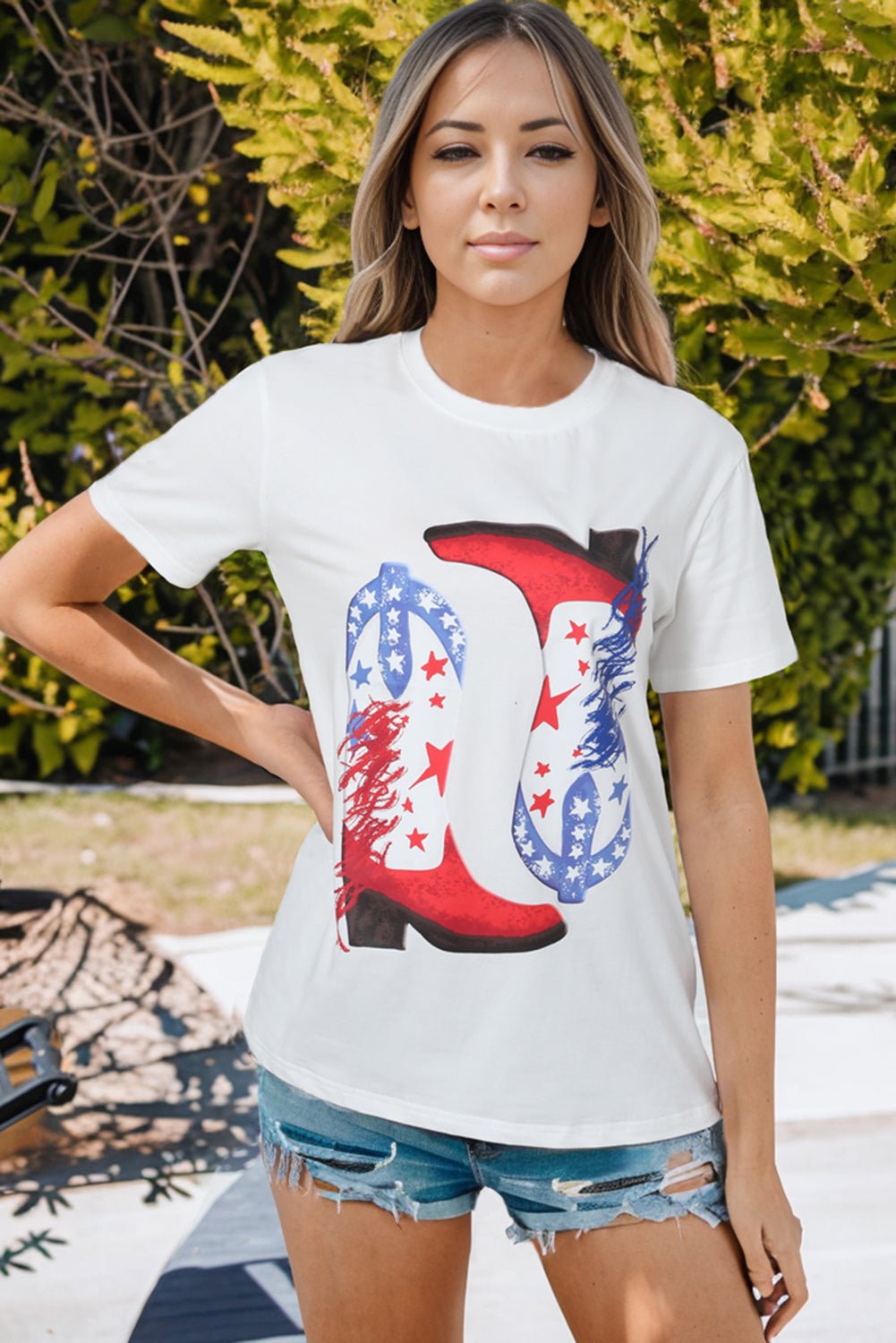 Star Cowboy Boots Graphic Tee - OMG! Rose