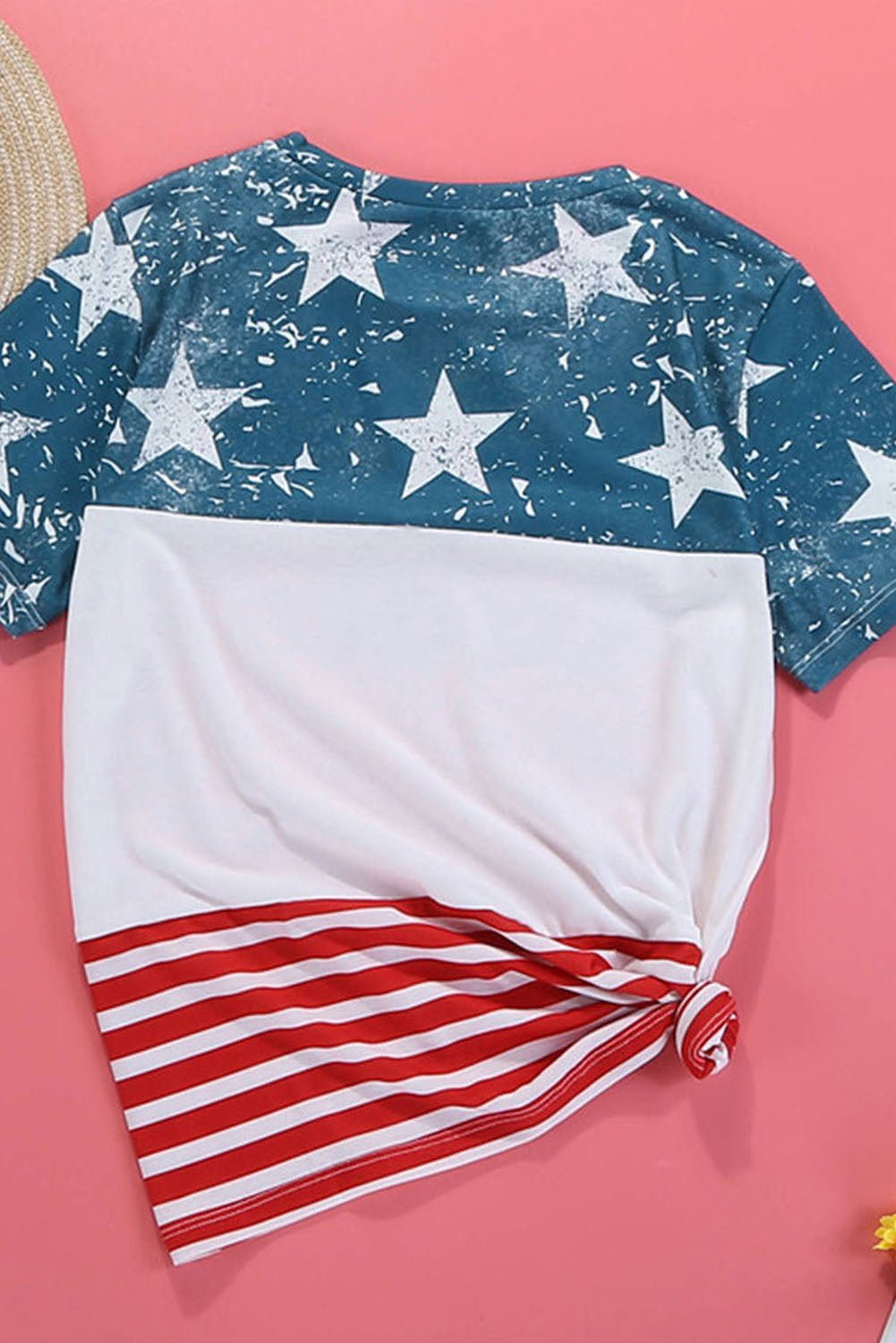 Stars and Stripes Color Block T-Shirt - OMG! Rose