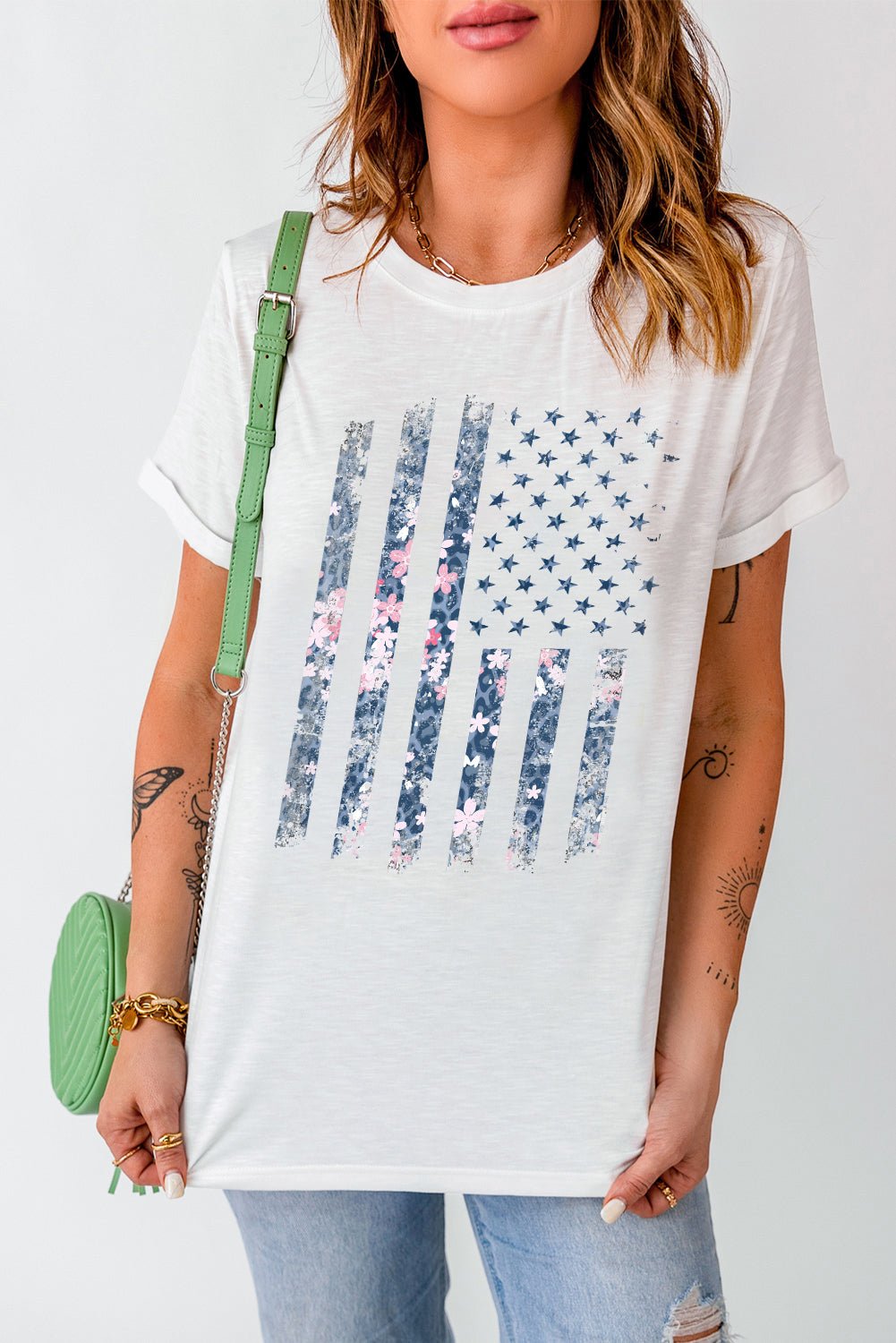 Stars and Stripes Graphic Tee - OMG! Rose