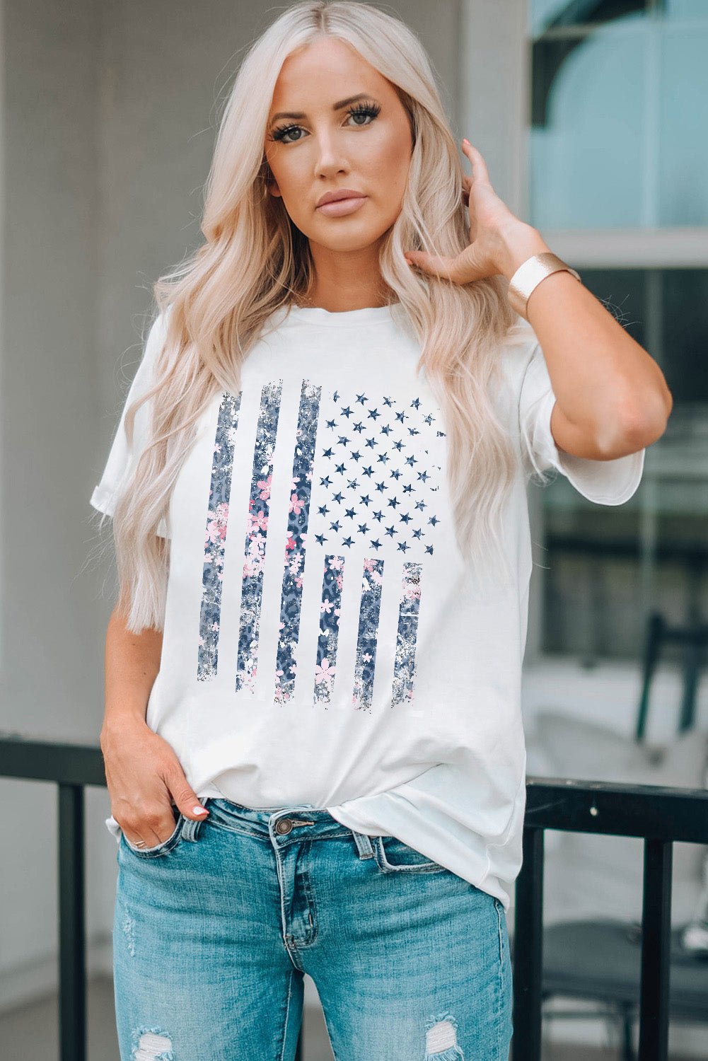 Stars and Stripes Graphic Tee - OMG! Rose