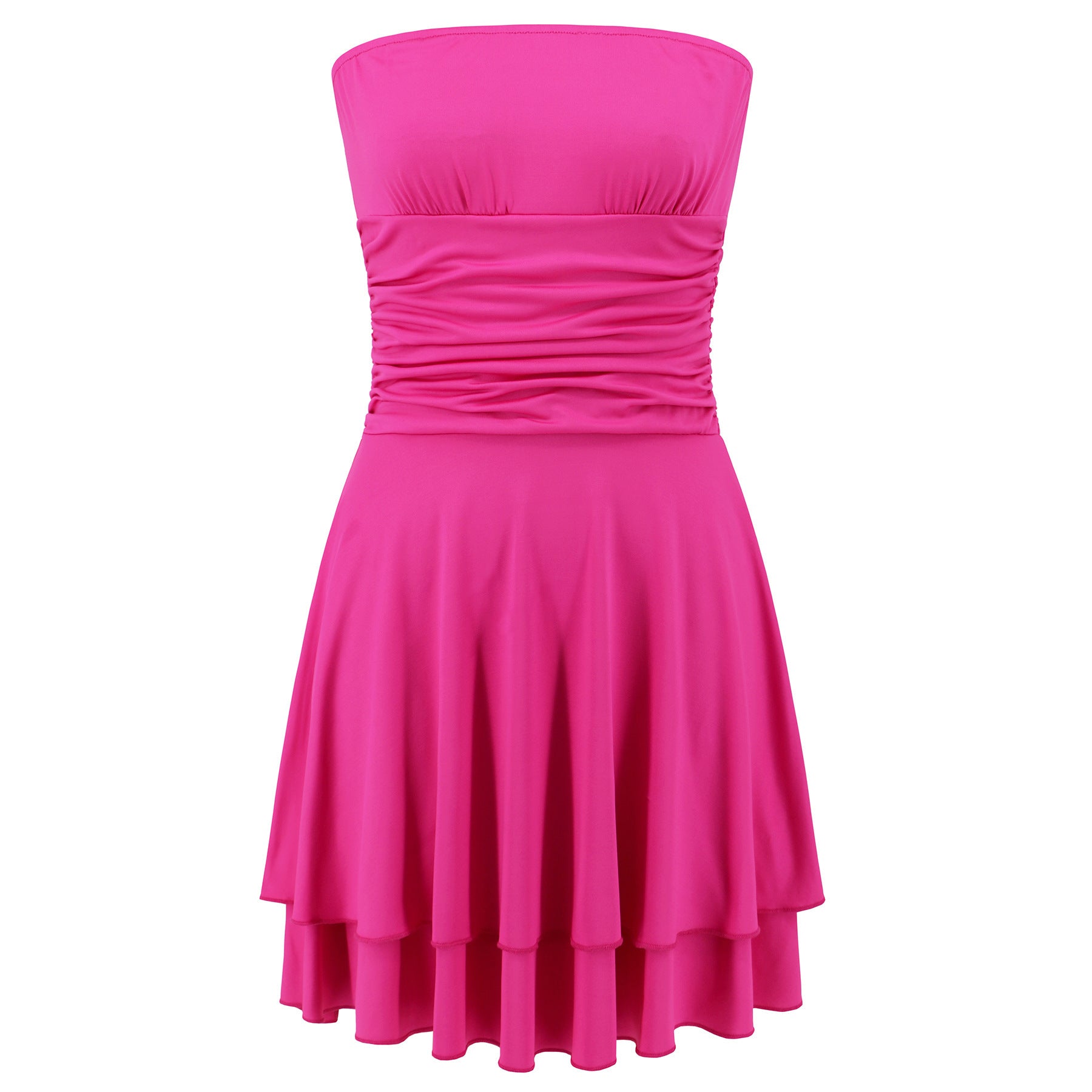 Summer Elegant Ruffled Tube Dress - OMG! Rose