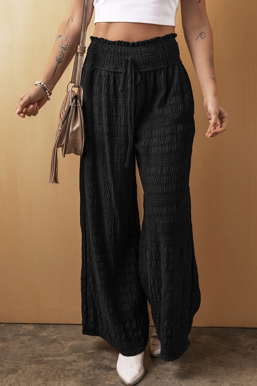 Tied Wide Leg Pants - OMG! Rose