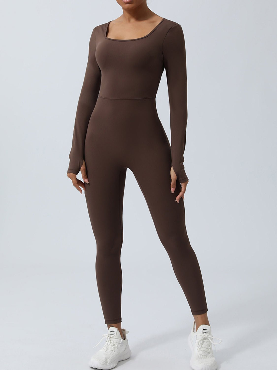 Twisted Backless Long Sleeve Jumpsuit - OMG! Rose