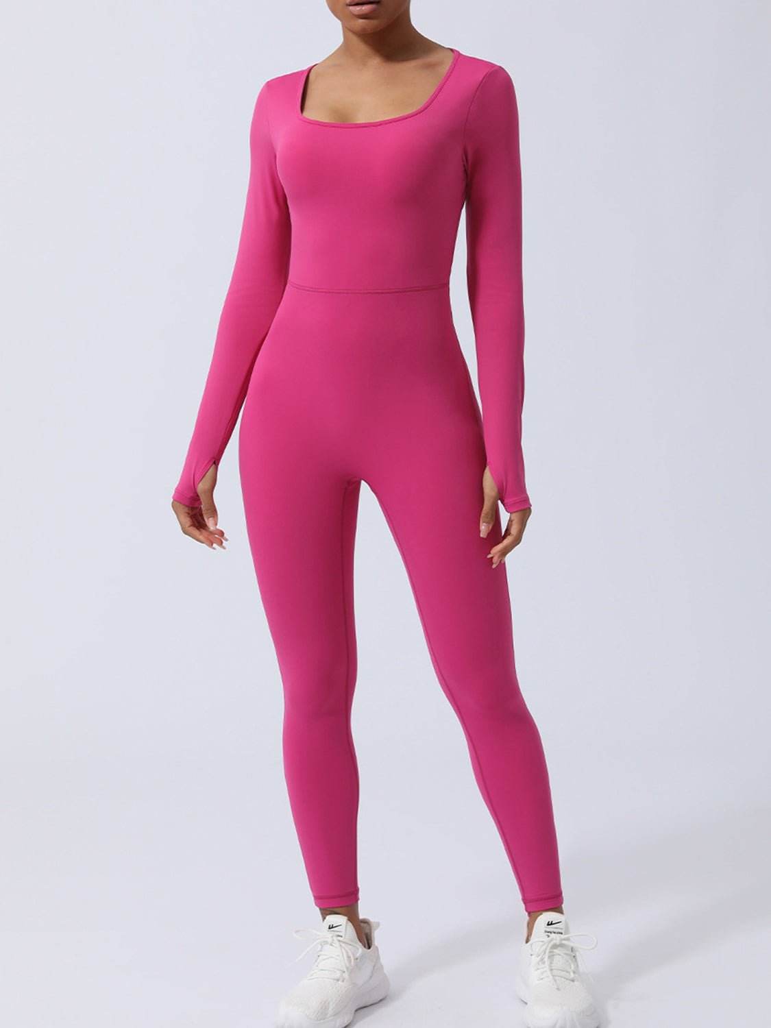 Twisted Backless Long Sleeve Jumpsuit - OMG! Rose