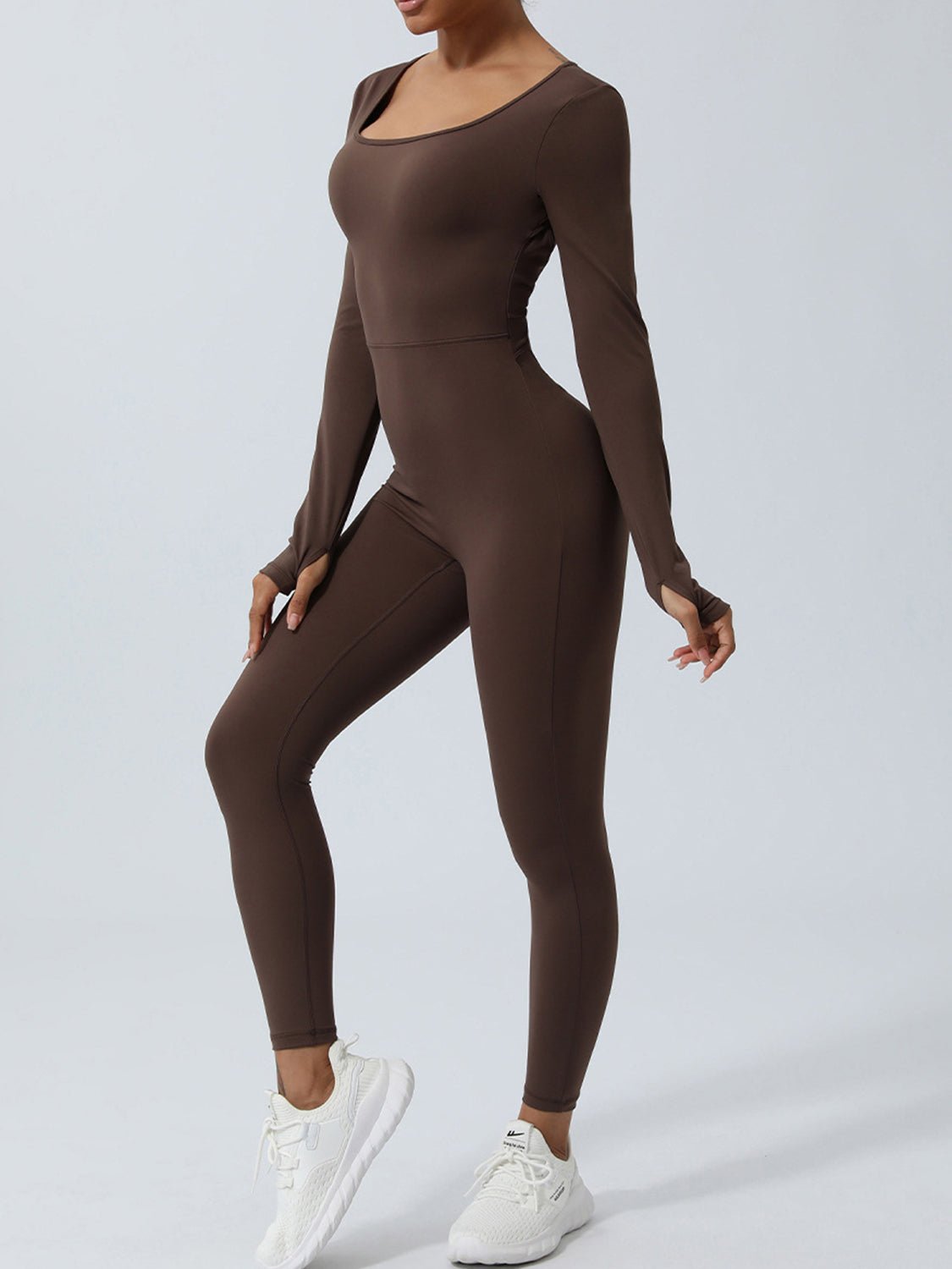 Twisted Backless Long Sleeve Jumpsuit - OMG! Rose