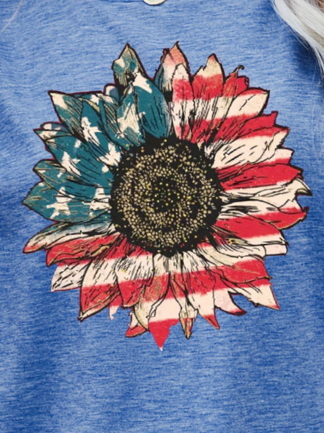 US Flag Flower Graphic Tee - OMG! Rose