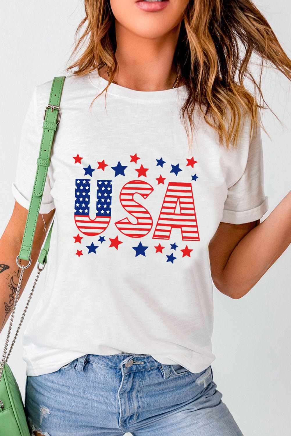 USA Star and Stripe Graphic Tee - OMG! Rose