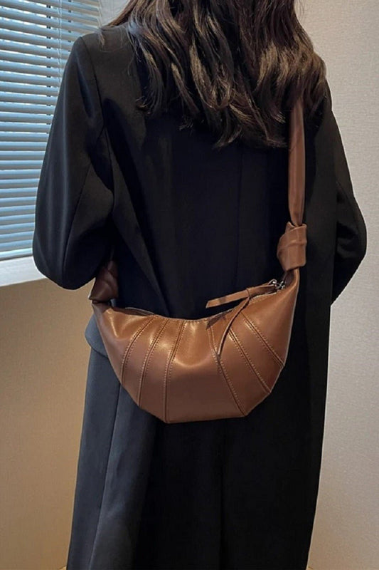 Vegan Leather Croissant Crossbody Bag - OMG! Rose