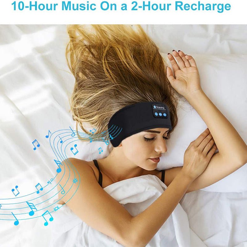 Wireless Bluetooth Sleeping Headphones Headband Thin Soft Elastic Comfortable Music Ear Phones Eye Mask For Side Sleeper Sports - OMG! Rose