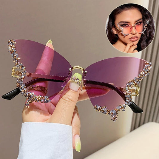 Women's Vintage Butterfly Oversized Sunglasses - OMG! Rose