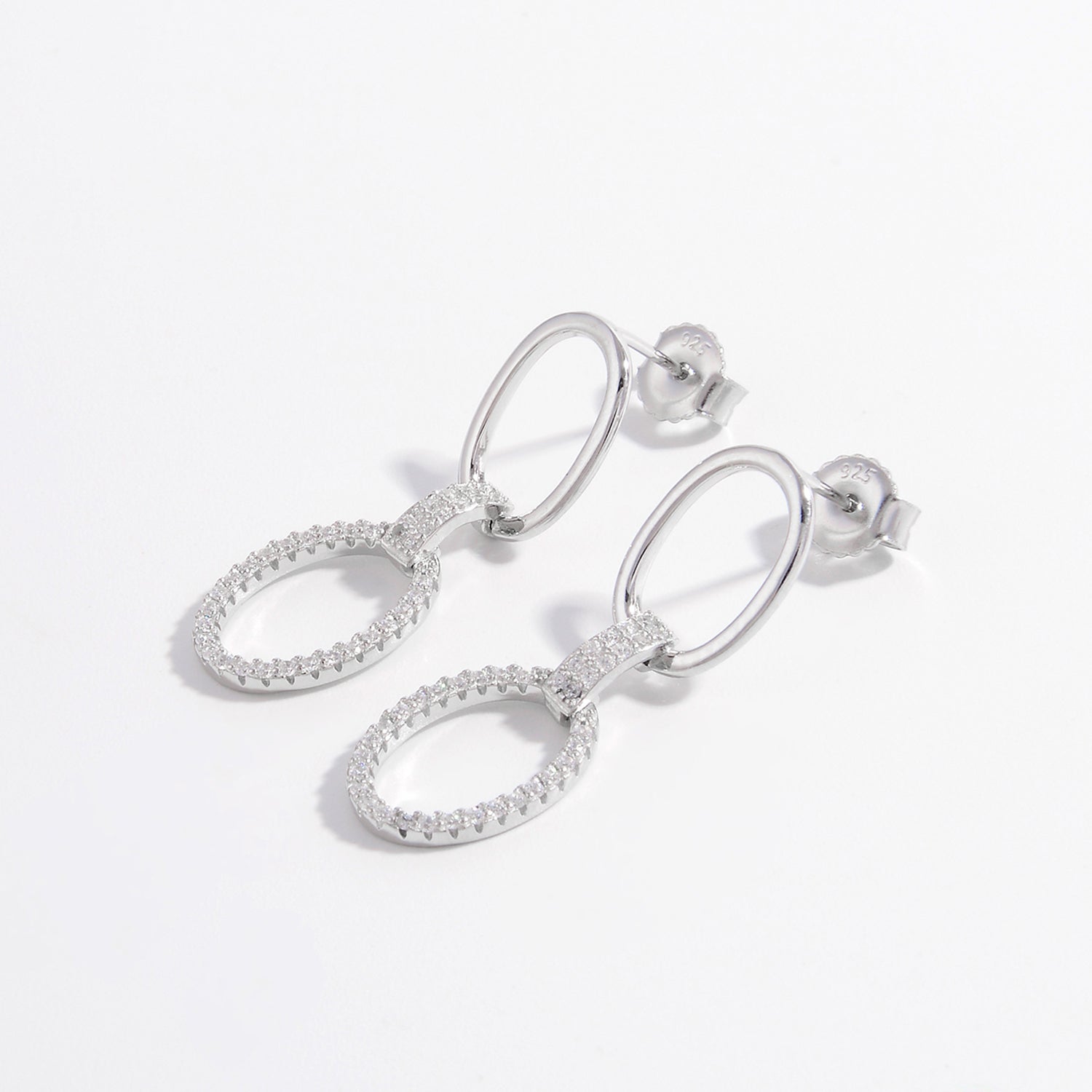 Zircon 925 Sterling Silver Dangle Earrings - OMG! Rose