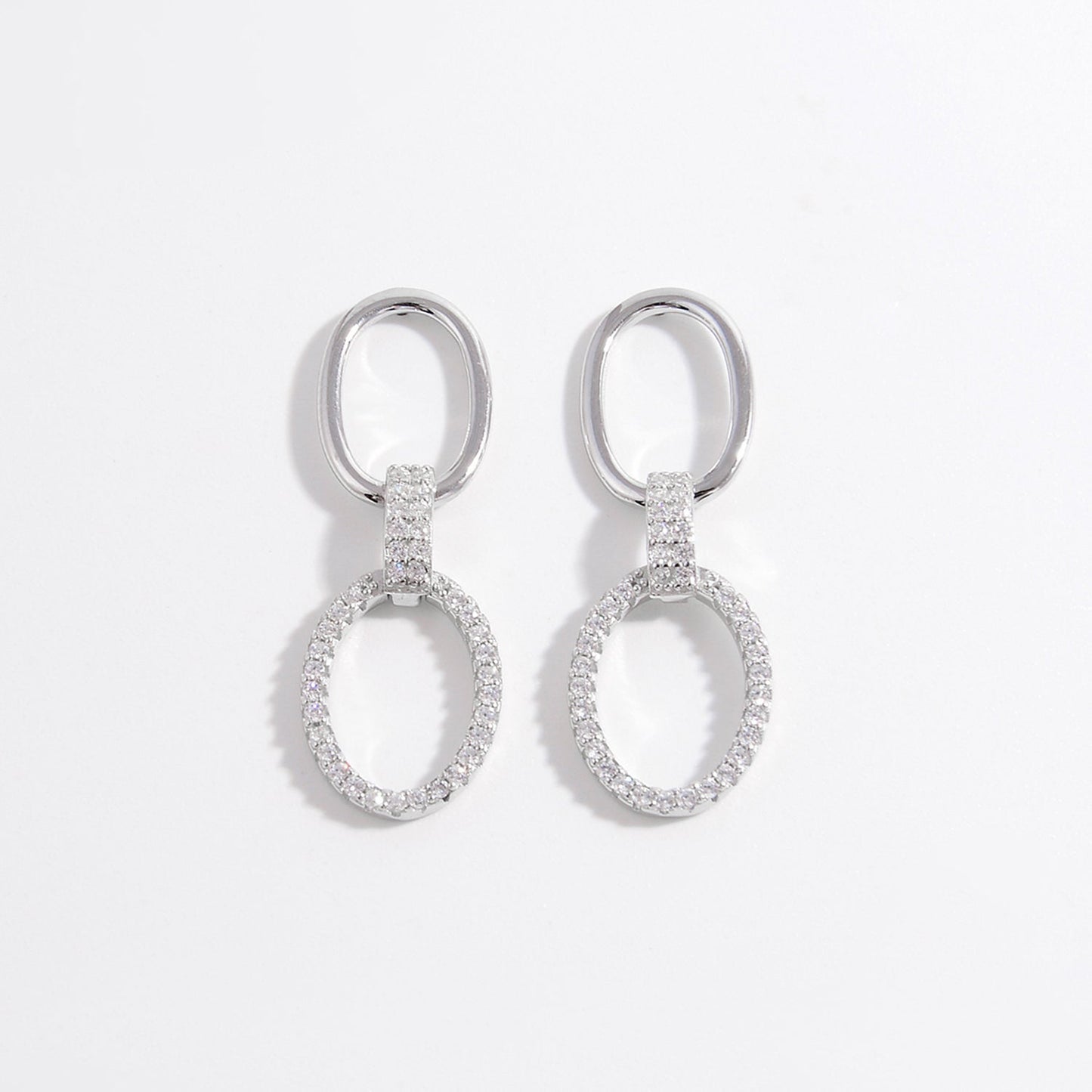Zircon 925 Sterling Silver Dangle Earrings - OMG! Rose